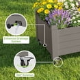 thumbnail image 3 of Nihsuao Mobile Raised Garden Bed with Lockable Wheels, Weather-Resistant Wood-Grain Planter Box for Patio, Balcony, Herb & Vegetable Growing, Gray, 3 of 7