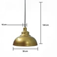 thumbnail image 2 of Lámpara de techo colgante vintage Ilios Innova Campana dorada 30 cm de diámetro, 2 of 9