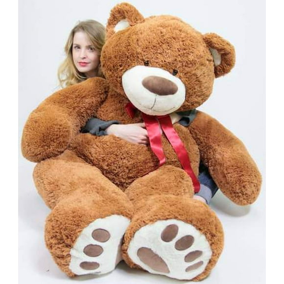 5 Foot Very Big Smiling Teddy Bear 60 Inch Soft Brown Giant Stuffed Animal with Bigfoot Paws