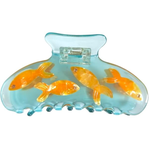 wonima11 Novelty Fishbowl Hair Clip,Acetate Claw Clips,Big Hair Clips for Women,Funny Hair Clips for Girl