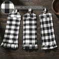 thumbnail image 3 of VHC Brands Cotton Annie Buffalo Check Black Button Loop Kitchen Towel Set of 3, Hanging Kitchen Towel, Pleated, Bath, Kitchen, Annie Buffalo Check Collection, Rectangle 21x7, Country Black, 3 of 3