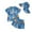 Sky Blue, variant on Piomll Swimsuit for Boys Ocean Star Print Romper With Matching Hat Summer Kids Beachwear