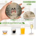 thumbnail image 2 of 6 Pcs Drink Coasters with Holder 3.94in Woven Coasters for Drinks Moody Snowman Couple Coaster Set for Protection Table, 2 of 7