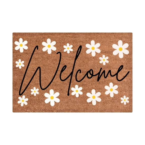 RLESO Hello Sunshine Summer Welcome Doormat, Funny Outdoor Coir Entrance Rug for Front Door, Patio, and Porch