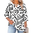 thumbnail image 2 of Xuyuer Plus Size Women Blouses Casual Round Neck 3/4 Sleeve Tops Summer Hollow Out Loose Fitted Blouse for Women 2026, 2 of 6