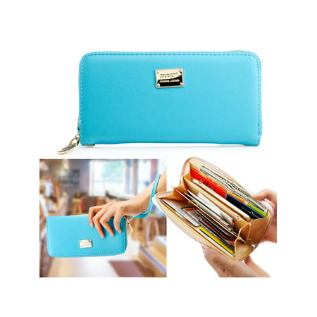 Fashion Lady Full Zipper Faux Leather Women Wallet Clutch Long Purse Card Holder