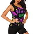 thumbnail image 2 of Bixox Women's Mardi Gras with Flamingo Printed Sleeveless Fitness Workout Running Quick-Dry Tank Top, 2 of 7