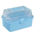thumbnail image 2 of Boîtes de Rangement Transparentes Compartiments à 3 Niveaux Organisateur Durable Multiusage Étui de Rangement Bleu, 2 of 8