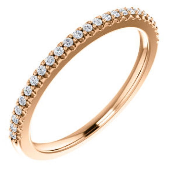 FB Jewels 14K Rose Gold Polished 1/8 CTW Diamond Anniversary Wedding Ring Band Size 7
