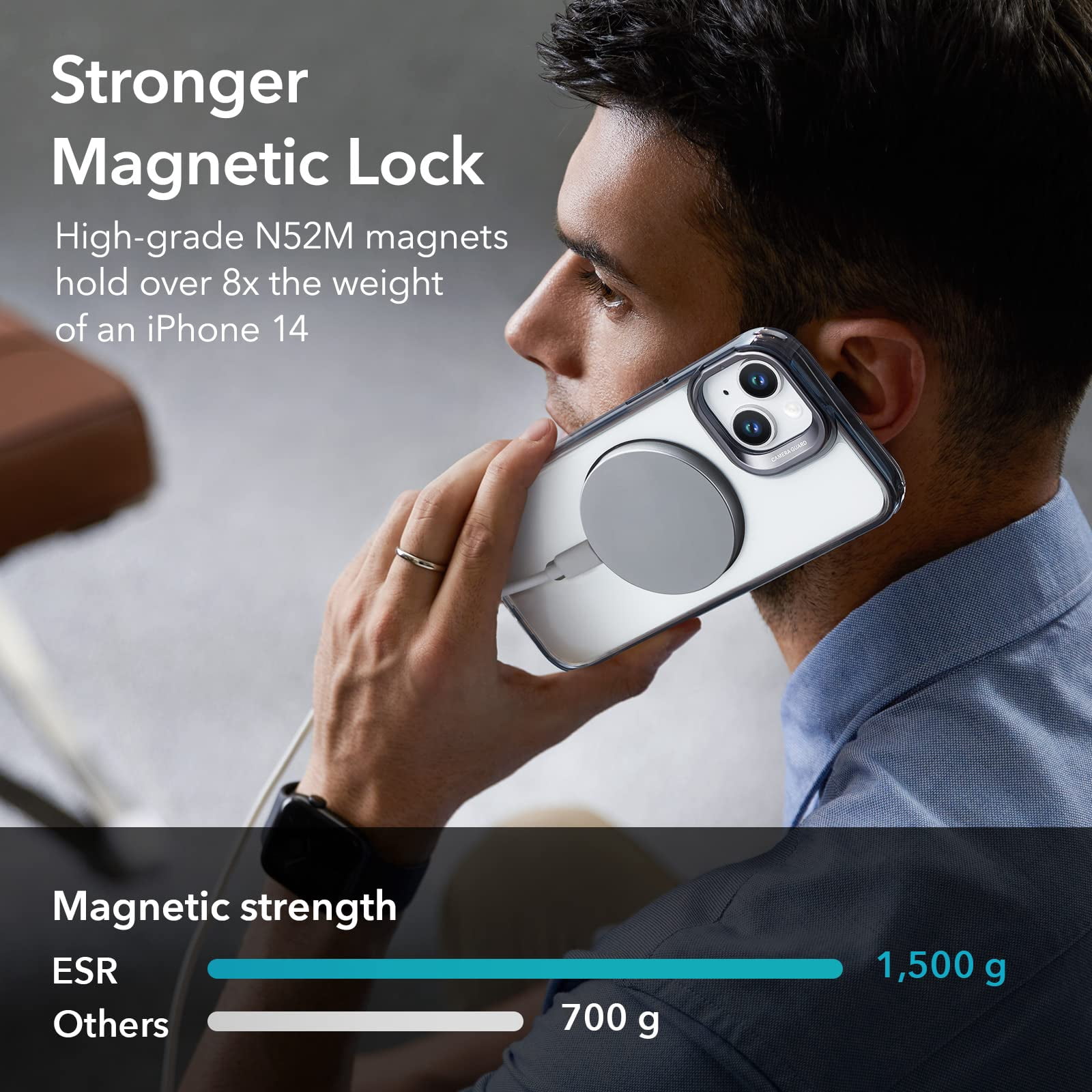 Esr For 13 Case/iphone 14 Case  Compatible With Magsafe Built-in Camera Ring Stand Military-grade Protection Magnetic Phone 13/14 Classic Series Clear Black
