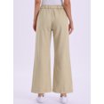 thumbnail image 3 of DARING DIVA Women's Trendy Elastic Waist Wide Legs Drawstring Jeans M Khaki, 3 of 6