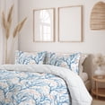 thumbnail image 2 of Ambesonne Nautical Down Alternative Quilt Comforter, Minimalist Fishes Corals, Twin, Dark Turquoise Salmon, 2 of 5