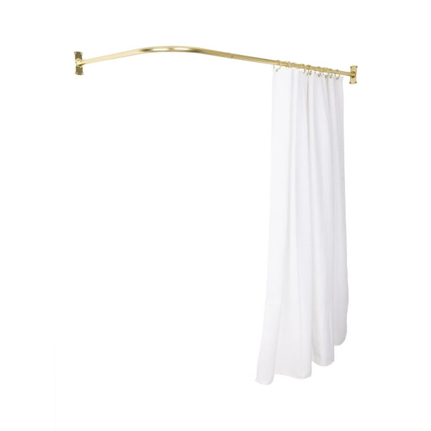 L Shaped Corner Shower Curtain Rod, L Shower Curtain Rod Black