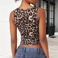 thumbnail image 5 of Trendfront Womens Fashion Leopard Print Tank Tops Cheetah Print Design Scoop Neck Sleeveless Fitted Style Casual Summer Layering Camisole Tops, 5 of 8