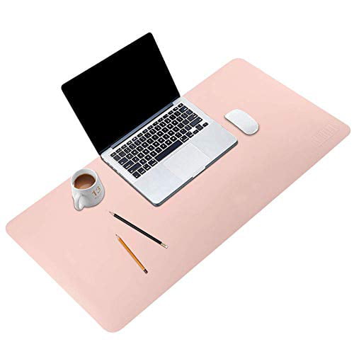 Desk Pad Protecter 35" x 18" BUBM PU Leather Desk Mat Blotters Organizer with 