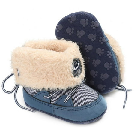 

Newborn Baby Warm Winter Snow Boots Toddler Soft Sole Anti-Slip Infant Prewalker Unisex Nursling Crib Shoes