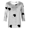 thumbnail image 4 of Buigttklop Graphic T Shirts Tops for Women 3/4 Sleeve,Women Love Printed T-Shir Blouse Round Neck Casual Tops, 4 of 4