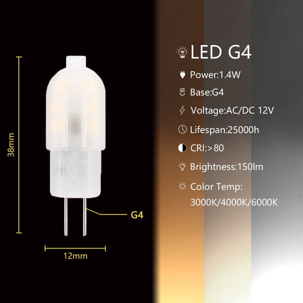 Mini lámpara LED G4 COB 1,5 W 3W bombilla AC 24V DC 12V luces de vela reemplazar 30W 40W halógena para foco de araña