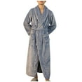 thumbnail image 4 of Soft Plush Women and Men Fleece Robe, Cozy Shawl Collar Warm Winter Bathrobe, Fuzzy Long Spa Robe with Pockets, 4 of 5