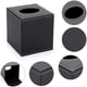 thumbnail image 4 of Caja de pañuelos de piel sintética cuadrada, soporte para servilletas de gran tamaño, dispensador de caja de papel de bombeo, soporte para pañuelos faciales con parte inferior magnética (neg, 4 of 5