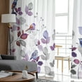 thumbnail image 4 of Sheer Curtains 84 inches Long, Rustic Leaves Robin Bird Farmhouse Style Light Filtering Sheer Window Curtains Rod Pocket Voile Drapes for Bedroom Living Room, 52"W x 84"L 2 Panels, 4 of 7