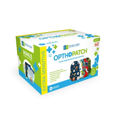 Opthopatch Eye Patches for Infants - Boys' Design [Series I] - 100 count + 3 Reward Charts