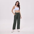 thumbnail image 4 of Women's High Waist Lounge Pants Wide Leg Yoga Sweatpants Loose Casual Pockets Drawstring Workout Joggers Pants, 4 of 7