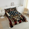 thumbnail image 3 of American Flag Comforter Set, Rustic Deer Bed Comforter Queen Teens, United States Bedding Set Stars and Stripes Duvet Sets Geometric Stripes Quilt Elk Wild Animal Print Bed Set 3Pcs, 3 of 5