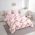 thumbnail image 6 of Manfei Cartoon Guitar Bedding Twin Size, Kawaii Bowknot Bedding Sets Twin Size, Princess Style Reversible Comforter Sets with Sheets, Super Cozy Room Decoration, 7-Piece, 6 of 6