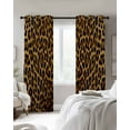 thumbnail image 2 of Blackout Curtains for Bedroom, Brown Leopard Print Room Darkening Window Drapes for Living Room, Classic Abstract Animal Patterned Thermal Insulated Grommet Curtains, 42x84 inch, 2 Panels, 2 of 9