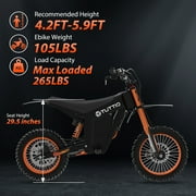 TUTTIO Soleil 01 2000W Adult Electric Dirt Bike, 48V Full Suspension Off-Road E-Motorcycle for Uphill Riding