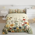 thumbnail image 2 of Feelyou Bohemian Groovy Flower Full Size Comforter Sets, Kawaii cartoon Butterfly Bedding Comforter Set, Jungle Floral Reversible Bedding Sets, Microfiber Bedroom Decor, 3 Pieces, 2 of 8