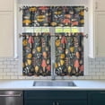 thumbnail image 3 of Mushroom (44) Kitchen Curtain Valance 3 Piece Home Curtains and Valance Set Curtain Sink Window Decor Window Treatment Tier 27.5x36 Length, 3 of 6