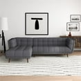 thumbnail image 2 of Allen Mid Century Modern Living Room Corner Gray Fabric Sectional Sofa, 2 of 7