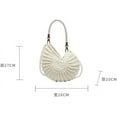 thumbnail image 6 of JUYGO Handwoven Seashell Bag for Women Crochet Beach Bag Boho Clutch with Pearl Strap Leather Handle Unique Design 2025, 6 of 7