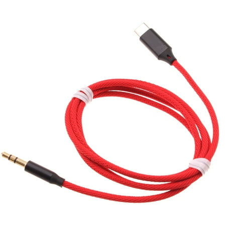 USB-C to 3.5mm Aux Cable for Motorola Moto G Pure - Audio Cord Car Stereo Aux-in Adapter Speaker Jack Wire Braided TYPE-C R8G Compatible With Motorola Moto G Pure Phone