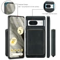 thumbnail image 6 of for Google Pixel 8A Wallet Case, Minimalist Luxury PU Leather Magnetic Detachable Credit Card Holder, 2 in 1 Zipper ID Cash Slot, Magnetic Closure Kickstand Folio Flip Slim Cover,Black, 6 of 7