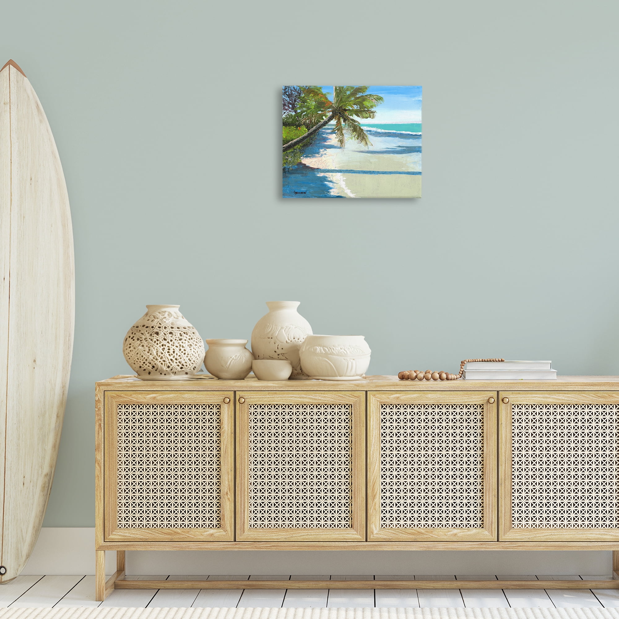 Stupell Industries Beach Shadows Landscape Landscape & Nature Painting Wrapped Canvas Art Print Wall Art, 20 x 16