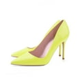thumbnail image 5 of Zhabtuc Women's Classic Slip On High Heels Sexy Pointed Toe Pumps Stiletto Pumps Party Dress Shoes Yellow Size 7, 5 of 6