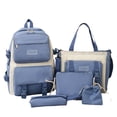 thumbnail image 4 of HNMKIU Backpack For Women Large Capacity School Bag With 5 Piece Set Lightweight Bookbag For Students ,Blue, 4 of 4