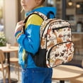 thumbnail image 2 of Uorisanigo Cute Dinosaur Coffee Kids Backpack for Ages 6-8, Large Capacity Preschool Rucksack with Front Zipper, Breathable Lightweight Backpack for Daily School, 2 of 7