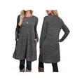 thumbnail image 6 of Qiylii Ladies Casaul Dress Solid Color Button Long Sleeve O-Neck Dress,S-XXL, 6 of 8