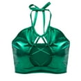 thumbnail image 1 of Women‘s Shiny Bra Rave Bandeau Vest Bra Holographic Crop Top Backless Metallic Rave Suit, 1 of 6