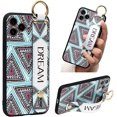 thumbnail image 1 of Compatible with iPhone 13 Pro max Case [6.7"] Protective Case Silicone Wrist Strap Band with Pattern Ultra Slim Shockproof Soft Gel Cover Wristband Bumper Skin Design for iPhone13 Promax (Triangle), 1 of 5