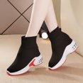 thumbnail image 2 of Women‘s Elastic High-Top Thick-Soled Round Toe Platform Sneakers with Height-Increasing Socks 2024, 2 of 5