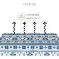 thumbnail image 4 of 60x84 Inch Christmas Rectangle Tablecloth Winter Holiday Vintage Snowflake Blue White Table Cloth Washable Durable Table Cover for Kitchen Dining Banquet Ugly Christmas Sweater Party Decor, 4 of 7