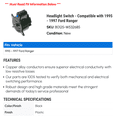thumbnail image 2 of Headlight Switch - Compatible with 1995 - 1997 Ford Ranger 1996, 2 of 2
