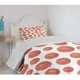 thumbnail image 4 of Ambesonne Basketball Quilted Bedspread Set 2 Pcs, Realistic Style Ball, Twin Size, Pale Cinnamon White, 4 of 6