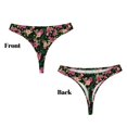 thumbnail image 3 of Balery Rose Flowers Tangas de Algodón para Mujer con Estampado – Ropa Interior Sexy, Transpirable, G-string-XX-Large, 3 of 6