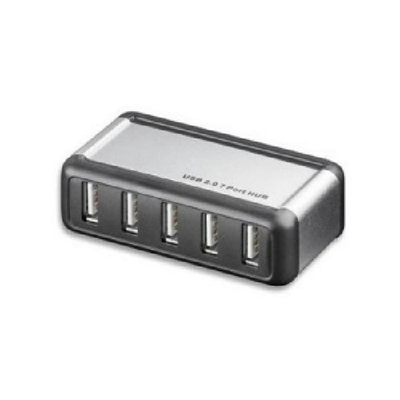 TECHly 7 Port USB 2.0 High Speed Hub - Silver-Black